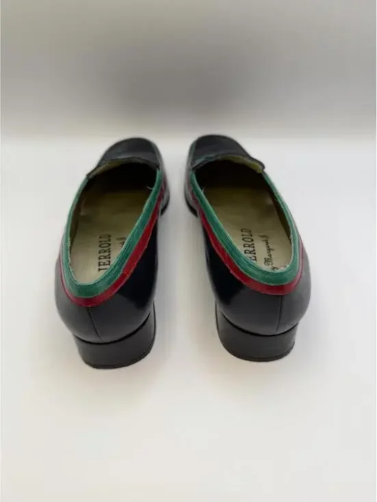 VTG M. Jerrold by Margaret J. Women’s Shoes Navy W/Green Red Trim 7.5 - Picture 7 of 9
